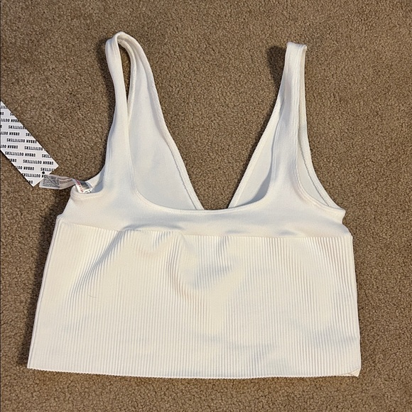 White Ribbed Crop Top - Picture 2 of 2